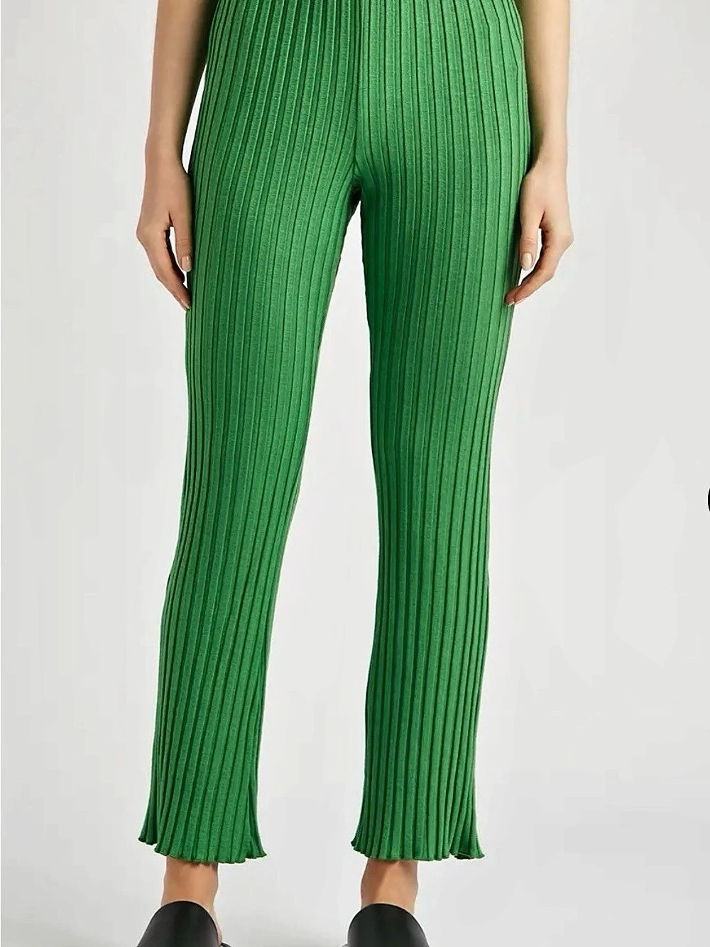 Simon Miller Knit Pants Ribbed in Yellowish Green